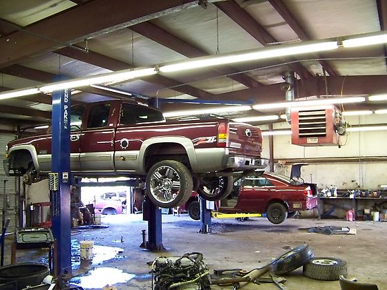 Vehicle in the Morrow Motors service shop