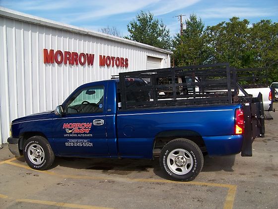 Blue Morrow Motors delivery truck